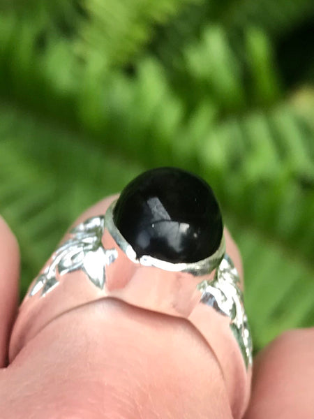 Black Onyx Cocktail Ring Size 7.5 - Morganna’s Treasures 