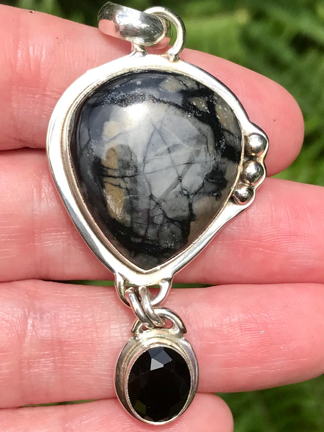 Picasso Jasper and Black Onyx  Pendant - Morganna’s Treasures 