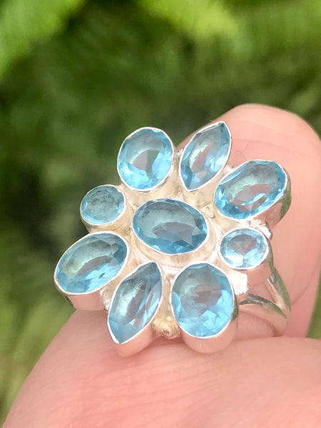Blue Topaz Cocktail Ring Size 6.5 - Morganna’s Treasures 