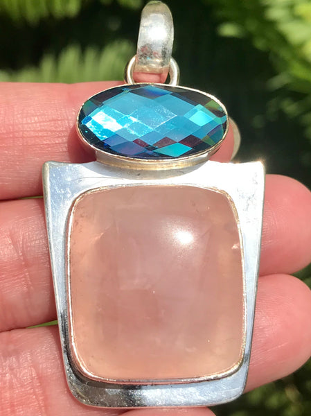 Rose Quartz and Mystic Topaz Pendant - Morganna’s Treasures 