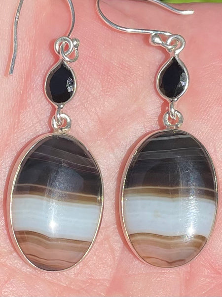 Botswana Agate and Black Onyx Earrings - Morganna’s Treasures 