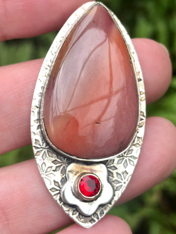 Mookaite Jasper and Garnet Pendant - Morganna’s Treasures 