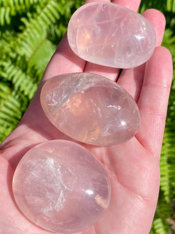 High Quality Small Rose Quartz Palm Stone - Morganna’s Treasures 