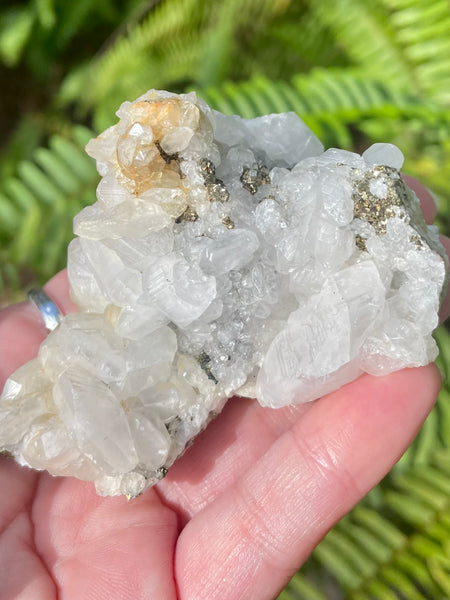 Fluorescent Calcite With Chalcopyrite Cluster - Morganna’s Treasures 