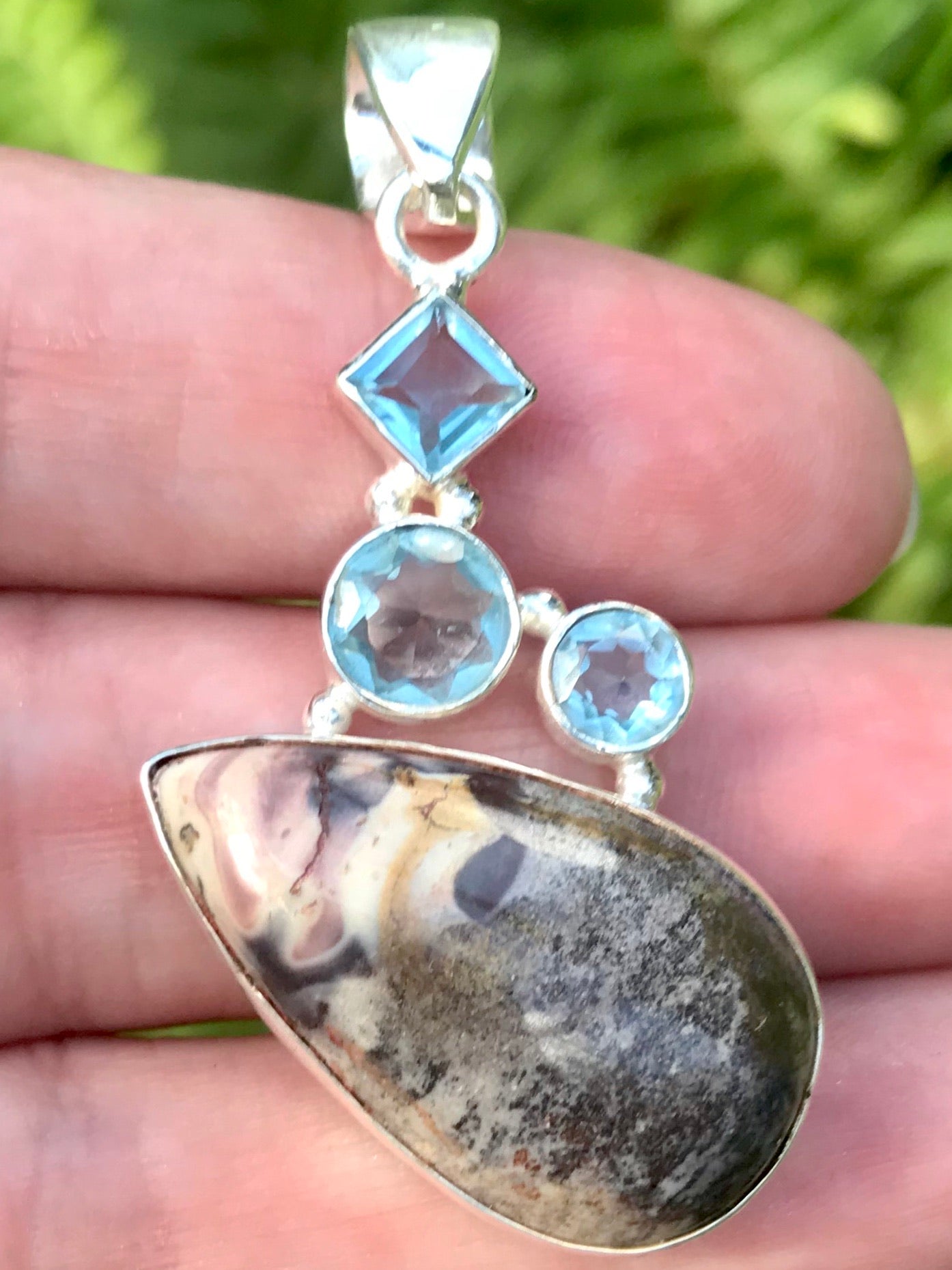 Tiffany Stone and Blue Topaz Pendant - Morganna’s Treasures 