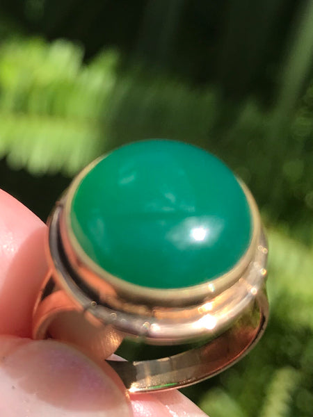 Bronze Green Onyx Ring Size 7.75 - Morganna’s Treasures 