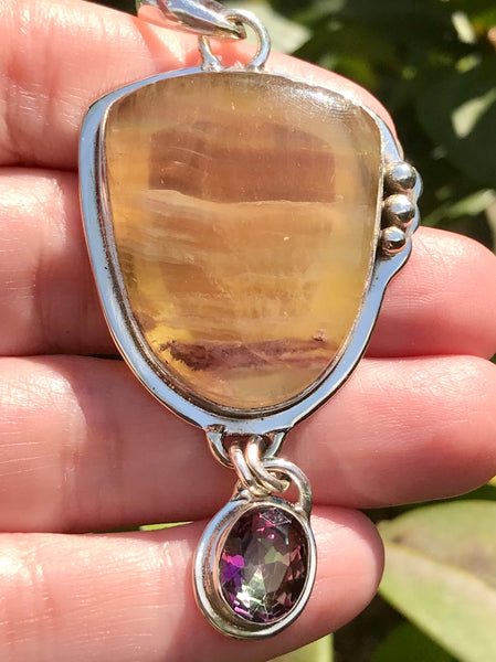 Yellow Fluorite and Mystic Topaz Pendant - Morganna’s Treasures 