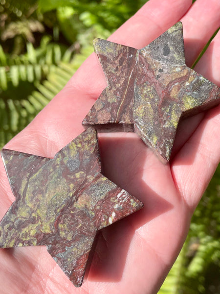 Dragon Bloodstone Star Palm Stones - Morganna’s Treasures 