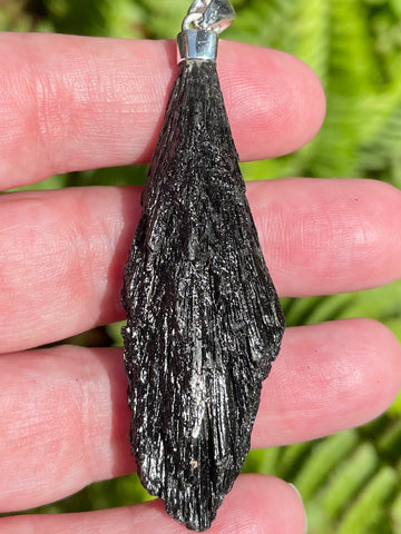 Large Rough Black Kyanite Pendant - Morganna’s Treasures 