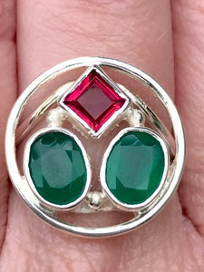 Green Onyx and Pink Tourmaline Ring Size 7.75 - Morganna’s Treasures 