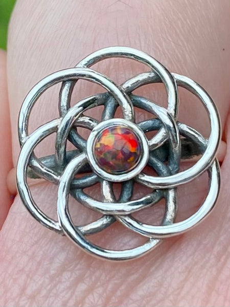 Celtic Fire Opal Ring Size 7.5 - Morganna’s Treasures 