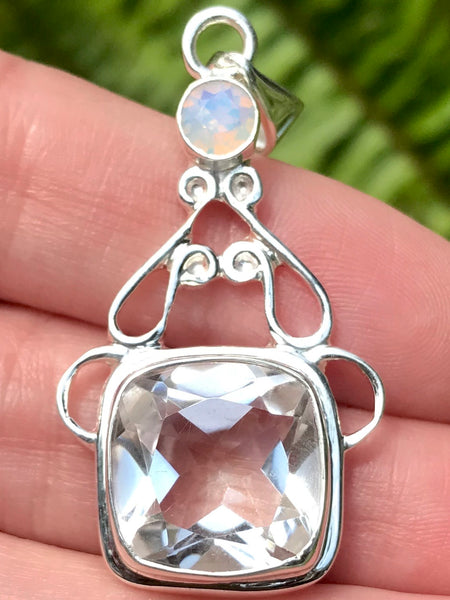 Clear Quartz and Opalite Pendant - Morganna’s Treasures 