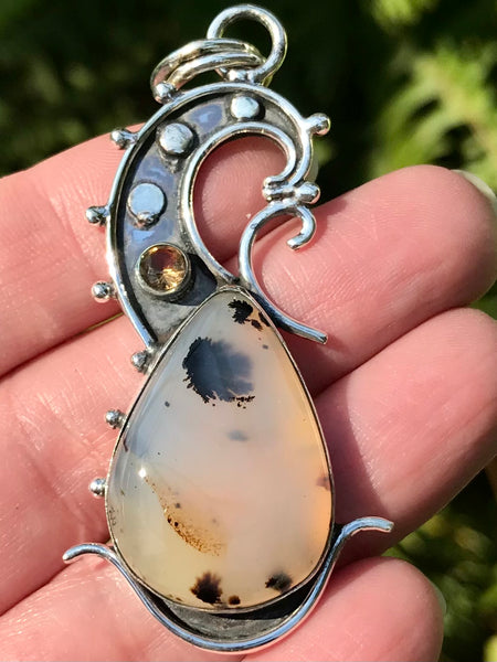 Merlinite and Smoky Quartz Pendant - Morganna’s Treasures 