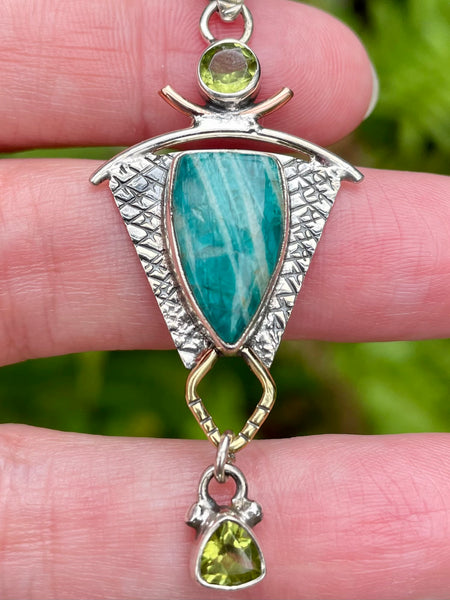 Amazonite and Peridot Pendant - Morganna’s Treasures 