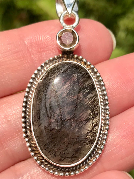 Tourmalinated Quartz and Smoky Quartz Pendant - Morganna’s Treasures 