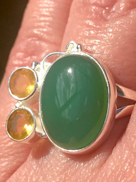 Green Onyx and Citrine Ring Size 7 - Morganna’s Treasures 