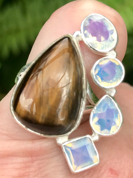 Tigers Eye and Opalite Ring Size 6 - Morganna’s Treasures 