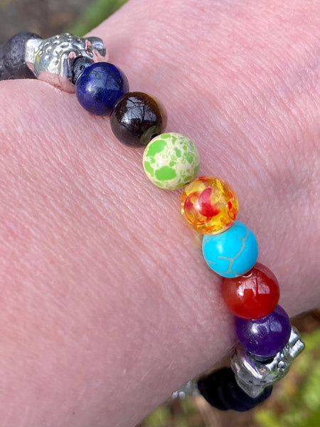 Chakra Lava Rock Leopard Bracelet - Morganna’s Treasures 