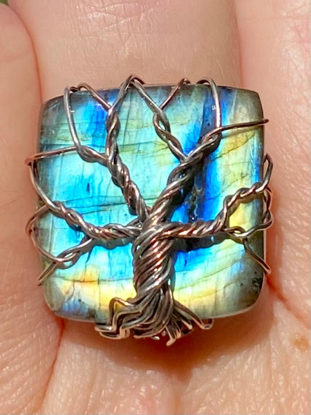 Labradorite Tree of Life Ring Size 9 - Morganna’s Treasures 