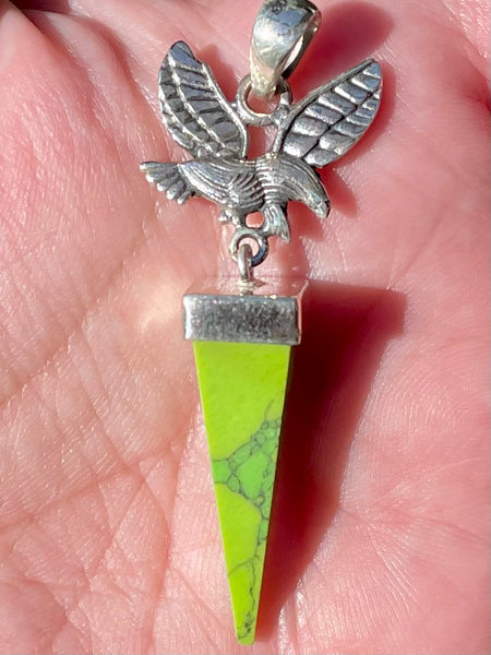 Green Mohave Turquoise Eagle Pendant - Morganna’s Treasures 