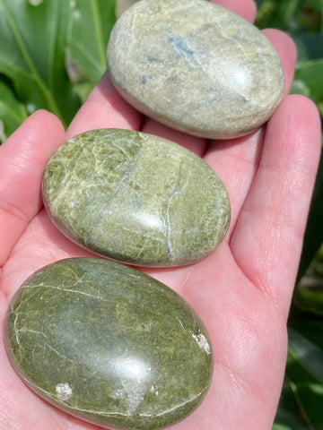 Vesuvianite (Vasonite) Palm Stones - Morganna’s Treasures 