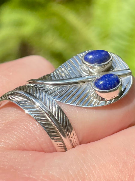 Lapis Lazuli Feather Ring Size 7.5 - Morganna’s Treasures 