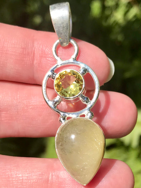 Rutilated Quartz and Lemon Topaz Pendant - Morganna’s Treasures 