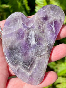 Purple Amethyst Gua Sha Massage Heart - Morganna’s Treasures 