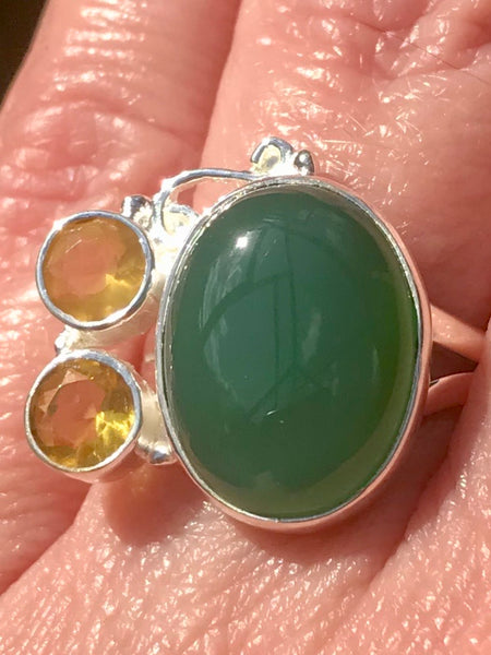 Green Onyx and Citrine Ring Size 7 - Morganna’s Treasures 