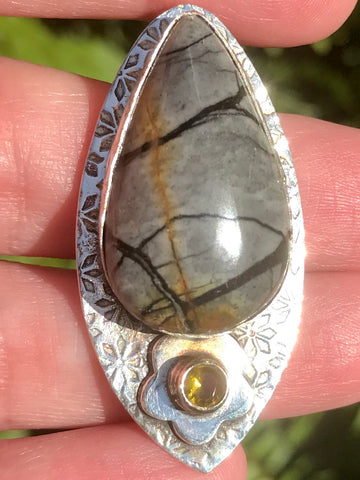 Picasso Jasper and Citrine Pendant - Morganna’s Treasures 