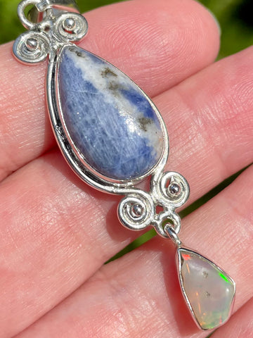 Sodalite and Ethiopian Opal Pendant - Morganna’s Treasures 