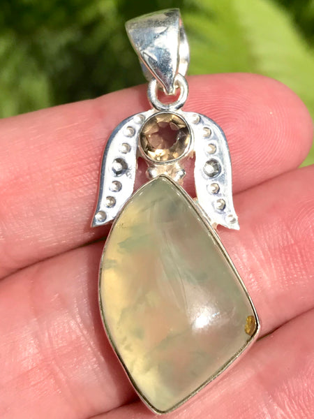 Prehnite and Smoky Quartz Pendant - Morganna’s Treasures 