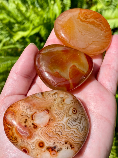 Medium Sardonyx Palm Stones - Morganna’s Treasures 