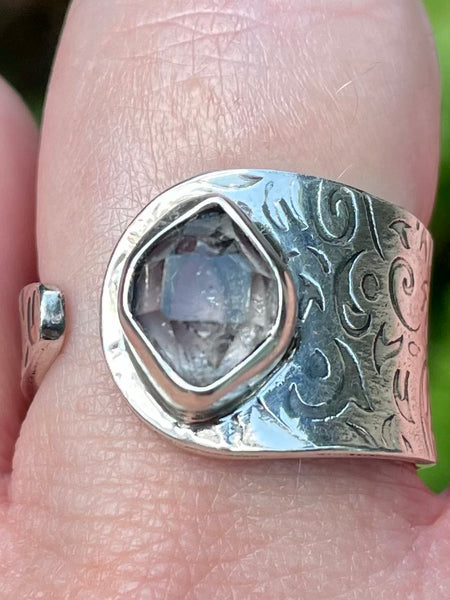 Herkimer Diamond Ring Size 7 Adjustable - Morganna’s Treasures 