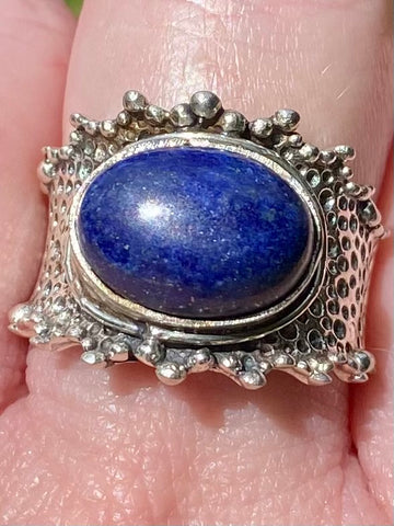 Lapis Lazuli Cocktail Ring Size 8 - Morganna’s Treasures 