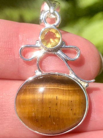 Tigers Eye and Citrine Pendant - Morganna’s Treasures 