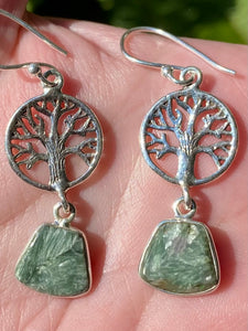 Green Seraphinite Tree of Life Earrings - Morganna’s Treasures 