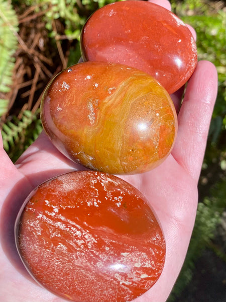 Medium Red Jasper Palm Stones - Morganna’s Treasures 