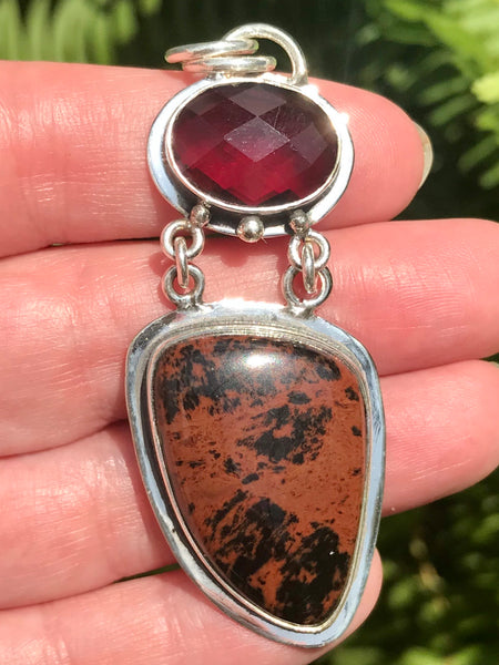 Mahogany Obsidian and Garnet Pendant - Morganna’s Treasures 