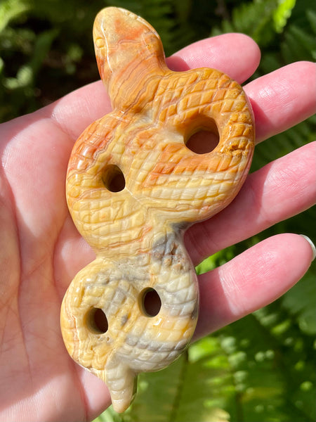 Crazy Lace Agate Carved Snake - Morganna’s Treasures 