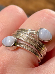 Blue Lace Agate Ring Size 8.5 - Morganna’s Treasures 