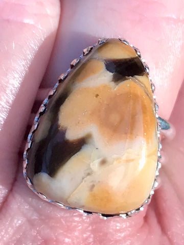 Peanut Wood Jasper Ring Size 7.5 - Morganna’s Treasures 