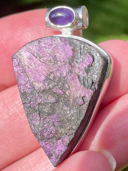 Rough Purpurite and Amethyst Pendant - Morganna’s Treasures 