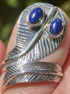 Lapis Lazuli Feather Ring Size 7.5 - Morganna’s Treasures 