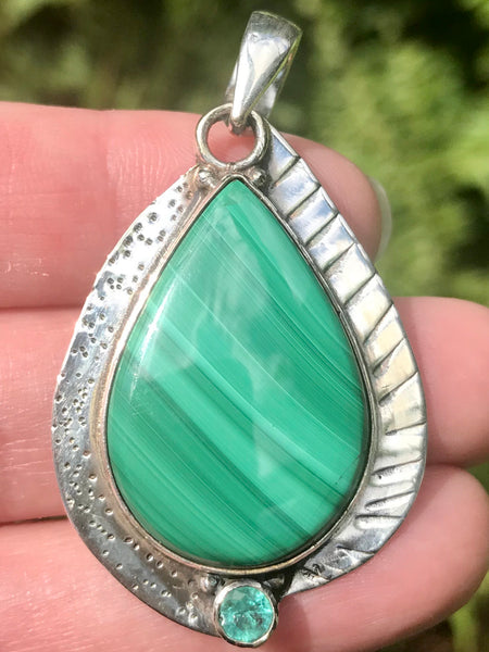 Malachite and Apatite Pendant - Morganna’s Treasures 