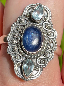 Blue Topaz and Kyanite Ring Size 9 - Morganna’s Treasures 