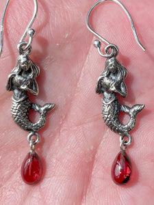 Garnet Mermaid Earrings - Morganna’s Treasures 