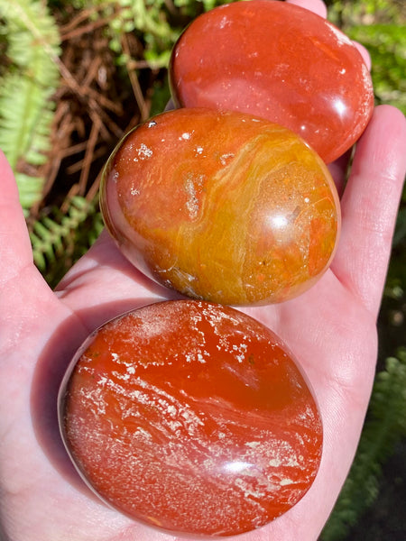 Medium Red Jasper Palm Stones - Morganna’s Treasures 