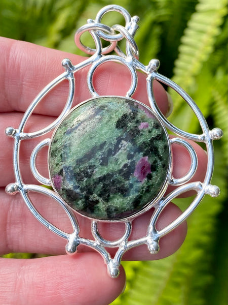 Large Ruby in Zoisite Pendant - Morganna’s Treasures 