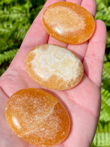 Orange Calcite Palm Stones - Morganna’s Treasures 